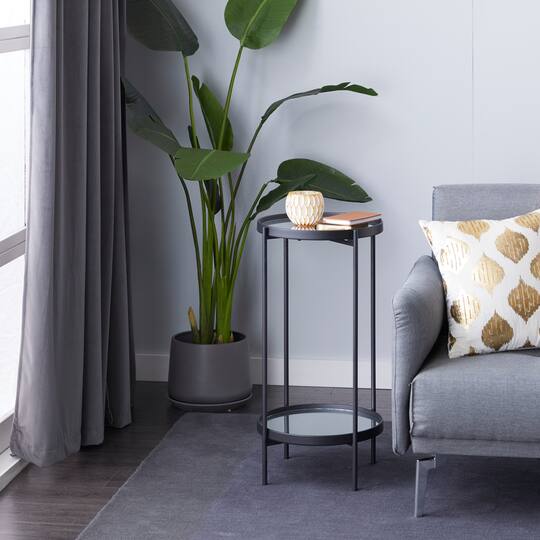15" Black Contemporary Accent Table
